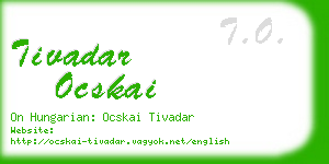 tivadar ocskai business card